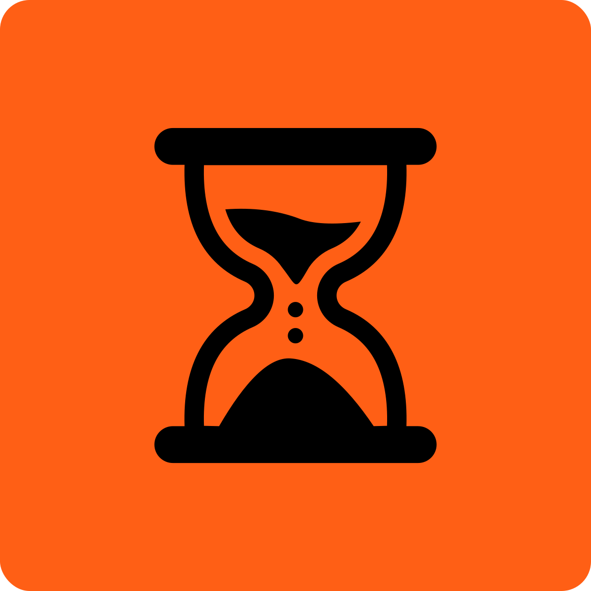 Hourglass icon in safety orange